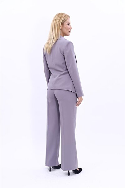 ÖNDER ÖZSOY Amerikan Yaka Klasik Ceket & Bol Paça Pantolon-Antrasit