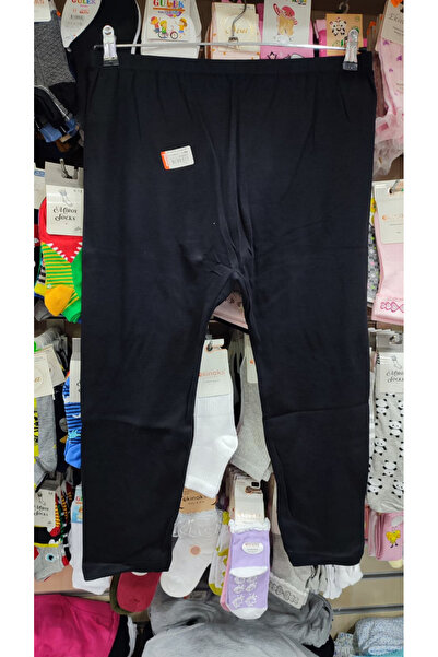 Ceylanoğlu Kadın 3 lü % 100 Pamuklu Penye Ribana Katlamalı Dizaltı Tayt 235 Siyah