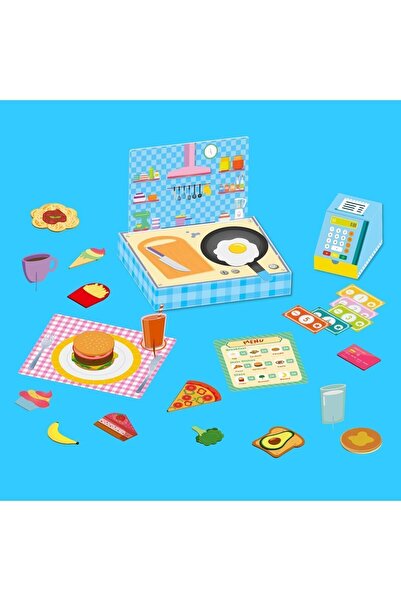 TOTS & FOLKS Pretend Play Chef's Kitchen, Şef Mutfak Oyun Seti, Rol Yapma Oyunu, Şefin Mutfağı, Let's Pretend Chef Kitchen, Restoran Oyuncağı, 43 Parça, 3+ Yaş