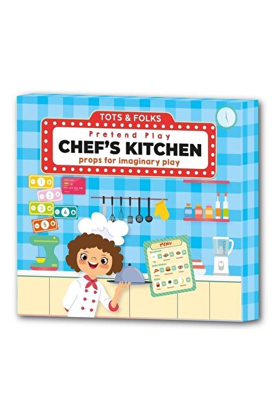 TOTS & FOLKS Pretend Play Chef's Kitchen, Şef Mutfak Oyun Seti, Rol Yapma Oyu...