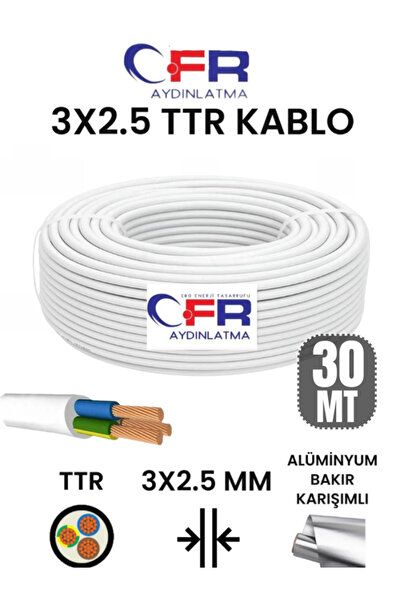 CFR LED AYDINLATMA 3X2.5 TTR Çok telli Elektrik Tesisat Kablosu 5,10,15,20,25...