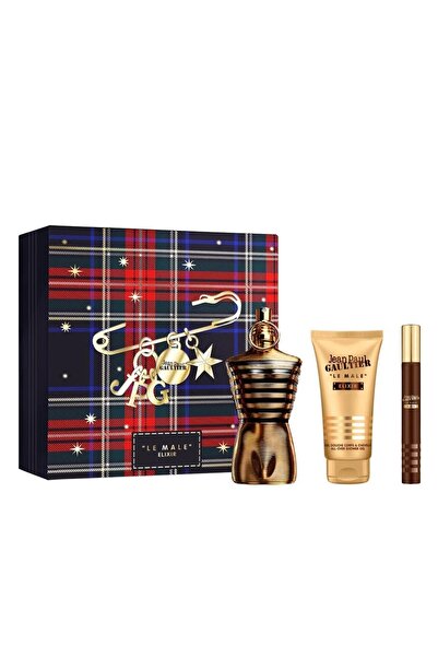 Jean Paul Gaultier Le Male Elixir Gift Set – EDP 125ml + Shower Gel 75ml + Travel EDP 10ml for Men