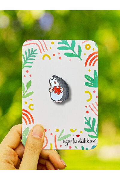 uğurlu dükkan Kalpli Kirpi Rozeti