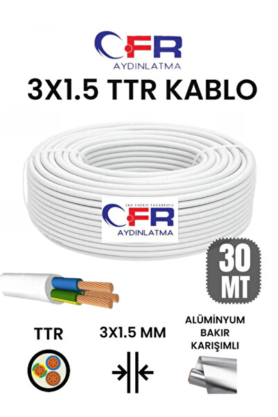 CFR LED AYDINLATMA 3X1.5 TTR Çok telli Elektrik Tesisat Kablosu 5,10,15,20,25...