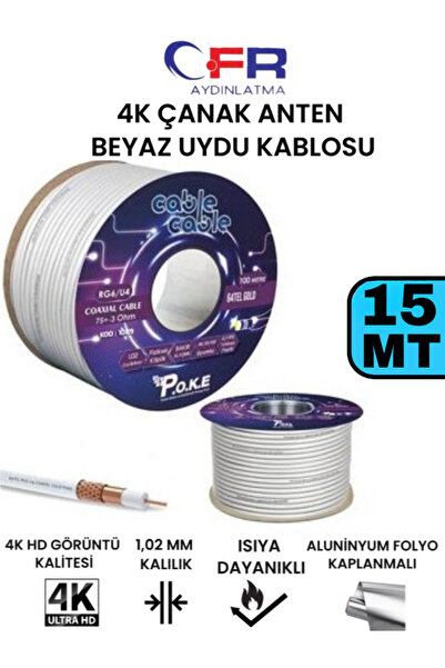 CFR LED AYDINLATM 4K Anten Uydu Kablosu Rg6 U4 Tv Anten Kablosu- 5,10,15,20,2...