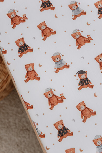 Lollie Baby&Kids Baby Crib, Park Bed (70X110 cm) Duvet Cover & Sheet Set, Cotton Satin - Teddy