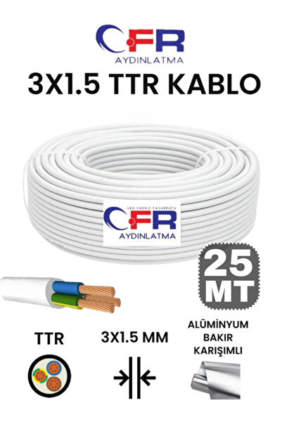 CFR LED AYDINLATMA 3X1.5 TTR Çok telli Elektrik Tesisat Kablosu 5,10,15,20,25...