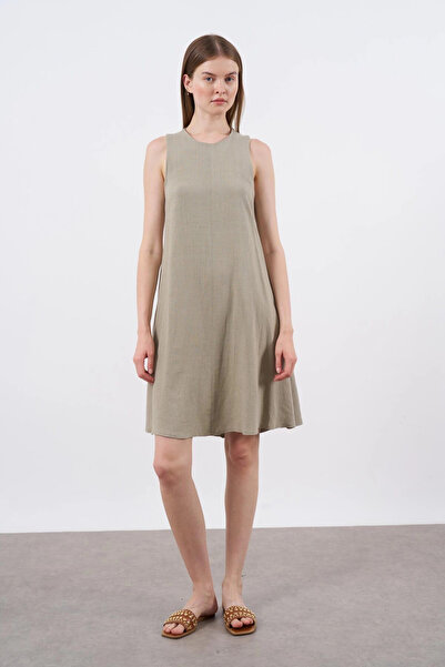Fast Perry Λινό φόρεμα μηδενικής μανίκια