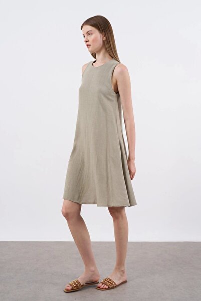 Fast Perry Λινό φόρεμα μηδενικής μανίκια