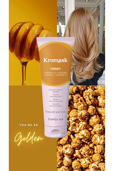 Inebrya Kromask Honey Karamel Pigment Maske 250 ml | Bal Rengi ve Karamel Ton...
