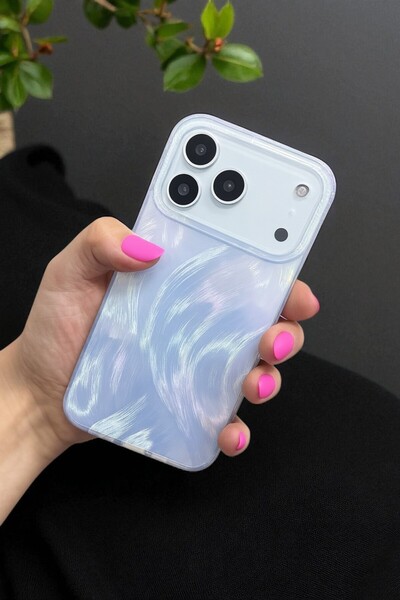 KVK PRİVACY Apple iPhone 17 Pro Max Compatible Hairy Hologram Patterned Silicone Case Shock Resistant Cover