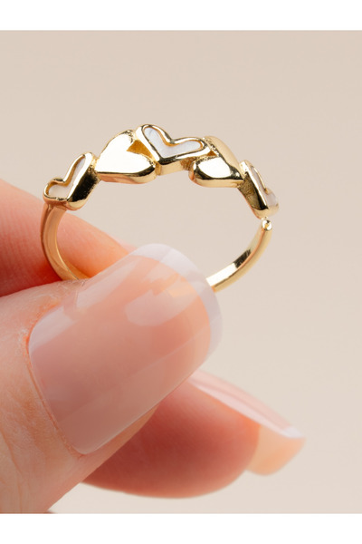 Portakal Esintisi Valenora 5 Heart Stone Adjustable Ring