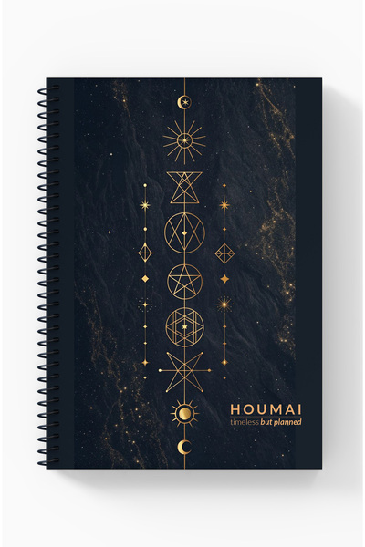 Kentsoylu A5 Spiral Notebook 96 Pages Lined, Houmai Series Special Collection, Cardboard Cover