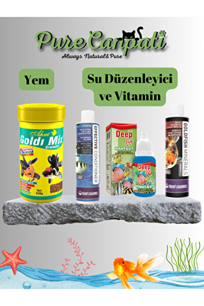 PureCanpati Japon Balığı Yem,Mineral,Vitamin,Su Düzenleyici Seti