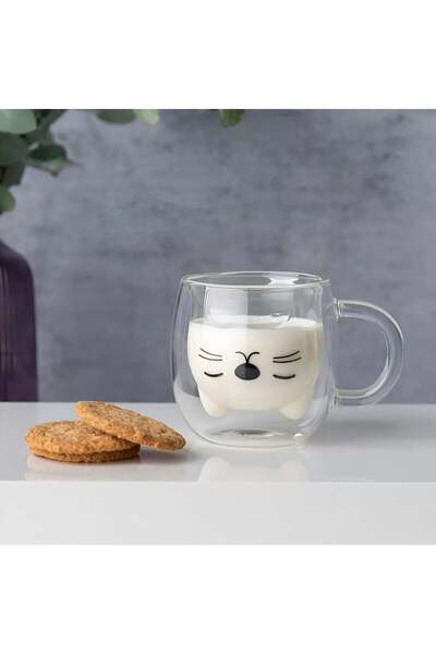 Köken Double-walled mug, heat-resistant, borosilicate glass, 260ml, transparent