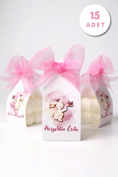 BERFUĞ KIRAN 15 ADET BASKILI KAĞIT BUBBLE HEDİYELİK MUM K