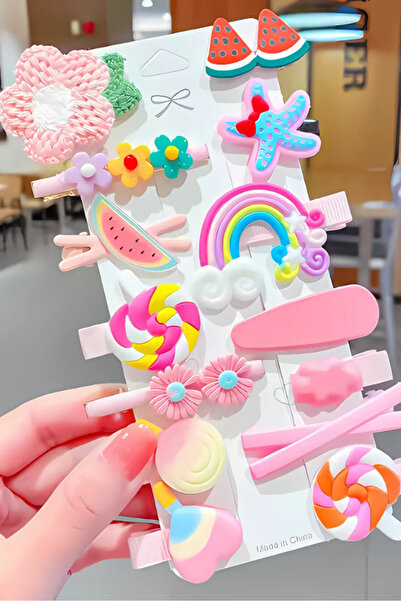 GUCSO Agrafe pentru copii 14 buc, agrafe colorate roz, accesorii de păr pentru copii, agrafe drăguțe pentru fete, Gucso