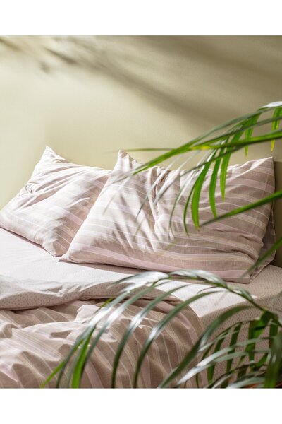 Madame Coco Darvell Bedrucktes Bettbezug-Set aus Baumwolle für Einzelbett, Beige