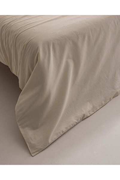 Madame Coco Manon Double 100 % Baumwolle Ranforce Plain Bettbezug – Beige