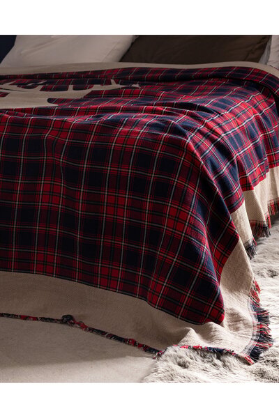 Madame Coco Valensole Doppelbett-Tagesdecke aus 100 % Baumwolle, Rot