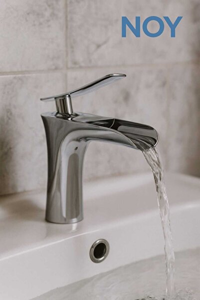NOY Basin Faucet Chrome Single Lever Water Saving Faucet Waterfall Model Styl...