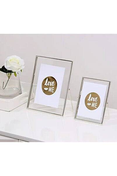 Verda Çerçeve 13X18 cm and 10X15 cm Gray Double Metal Frame! Stylish Decorative Photo Frame!