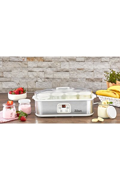 Zilan Zln6104 Digital Yogurt Making Machine |   Stainless Steel Body |   8 Glass Jars 8X180 / 1440ml.