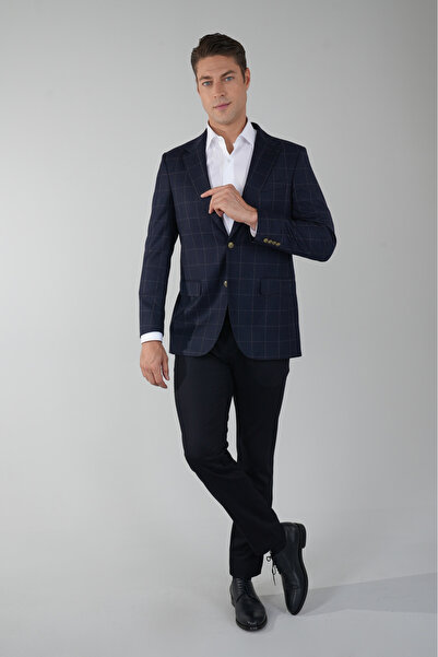 Bisse PCK 24208 MONO YAKA-ÇİFT YIRTMAÇ-6 DR KLS CEKET Lacivert