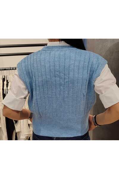 DİMA FASHİON Sıfır Kol Triko Örme Hırka