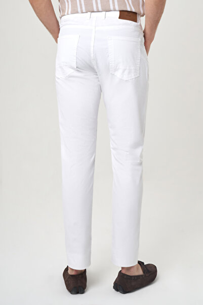 Bisse Beyaz Pamuk 5 Cepli Spor Erkek Pantolon