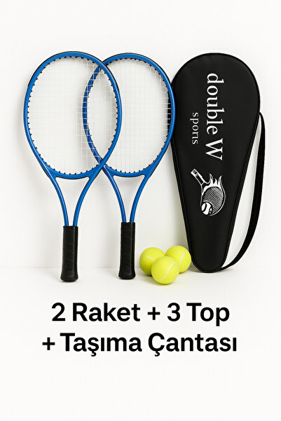 Janissary 2’li Tenis Raketi, 3 Top ve Taşıma Çantası Dayanıklı Tenis Topları,...