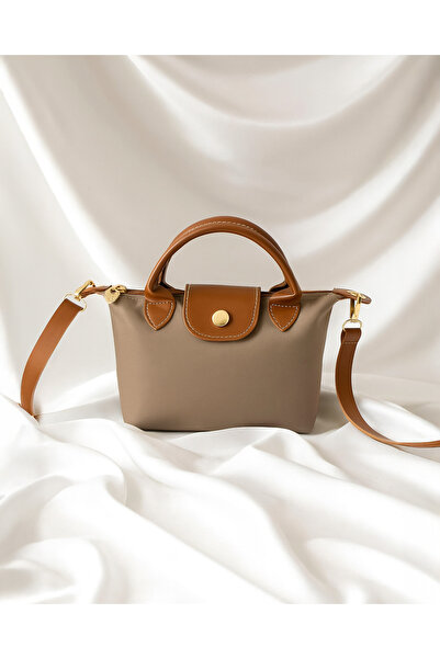 Aura Collection Online Vera Khaki Color Fabric Hand and Crossbody Bag