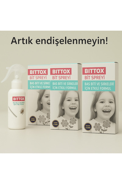 Bittox 3 Adet Saç Bit Spreyi Ilacı 100 ml Ve Baş Biti Tarağı Hediyeli. Ilk Kullanımda Etkili Çözüm