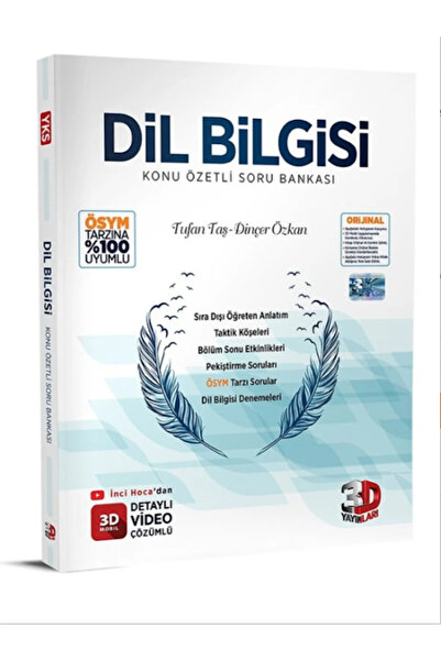 3D Yayınları Tyt Dilbilgisi Soru Bankası 2025 Konu Özetli Soru Bankası