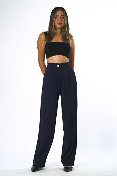 ABBRA Women's Elastic Waist Palazzo Pants