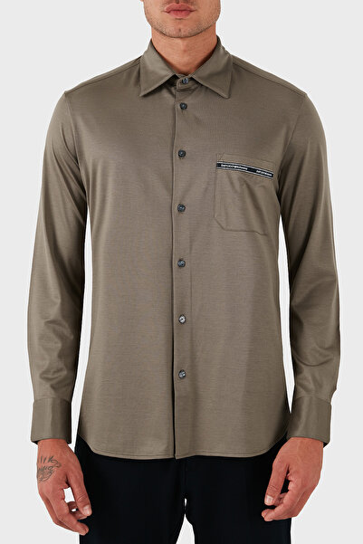 Emporio Armani Logolu Pamuklu Regular Fit Klasik Yaka Gömlek Erkek GÖMLEK EM003055 AF10761 U6189