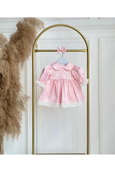 Hobidik Bebek Çocuk Pembe Dantelli Elbise Mevlüt Seti