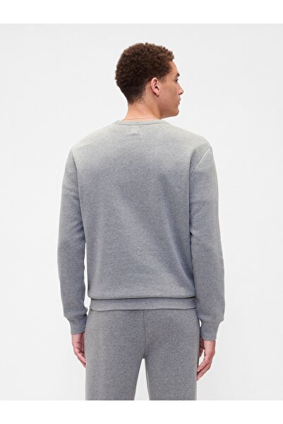 GAP Erkek Gri Logo Fleece Sweatshirt