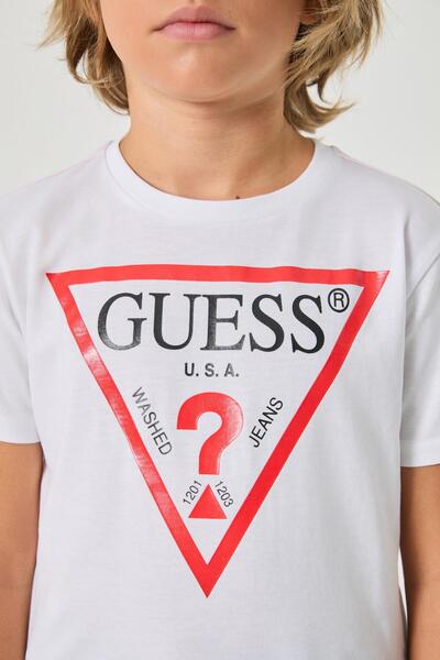 Guess BG Store Λευκό μπλουζάκι για αγόρι