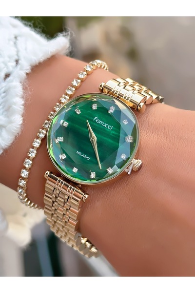 Ferrucci ÇELİK KORDON KESME CAM KADIN KOL SAATİ 3 ATM SU GEÇİRMEZ 2 YIL GARANTİLİ