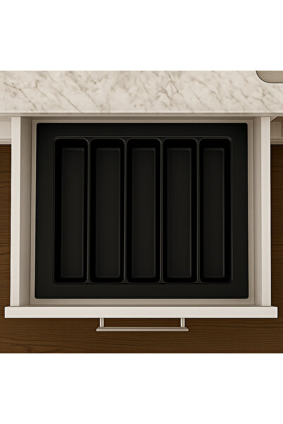 GörSeç 67X49 cm Drawer Organizer Black 67 cm Spoon Holder 67 cm Ladle Holder (Can Be Cut up to 57X40Cm)