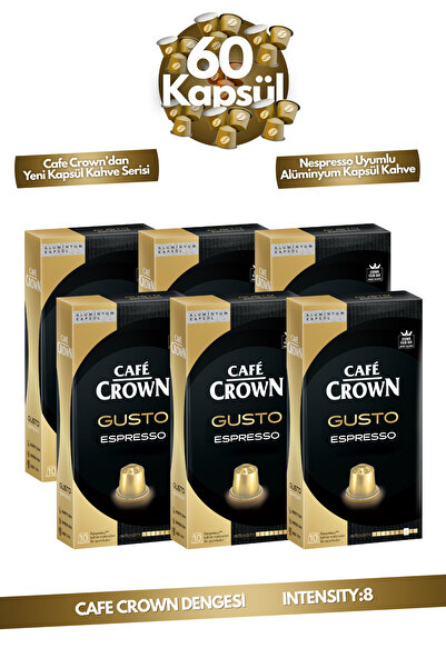 Cafe Crown 60'lı Gusto Kapsül Kahve Nespresso Uyumlu Avantajlı Paket