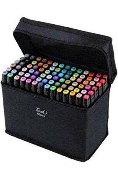 TOUCHFIVE قلم تحديد Touch Five ثنائي الطرف، 80 لونًا، مقاوم للماء، احترافي، ل...