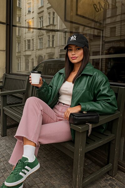 Bluewhite Kadın Paçası Püskül Detaylı Jean Pantolon Pembe