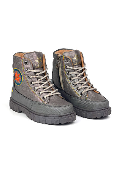 KAJILA Boy's Platinum Orange Fur Inside Thermo Sole Water Cold Resistant Daily Comfortable Boots