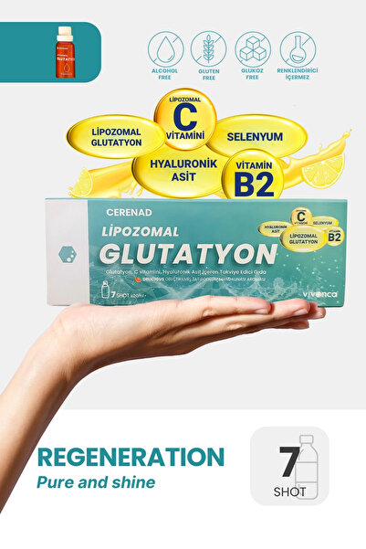 Cerenad Glutatyon, Lipozomal Glutatyon, Lipozomal C Vitamini, Hyaluronik Asit 20ml X 7 Shot Içilebilir