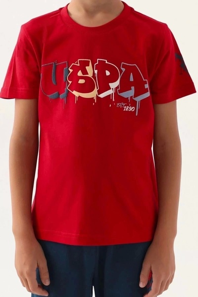 U.S. Polo Assn. U.S. Polo Assn Licensed Graphic Written Navy Blue Boys' Bermuda Suit