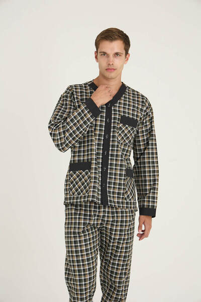 KLY Чоловічий V. Яка Зелений Піжамний Комплект на Ґудзиках