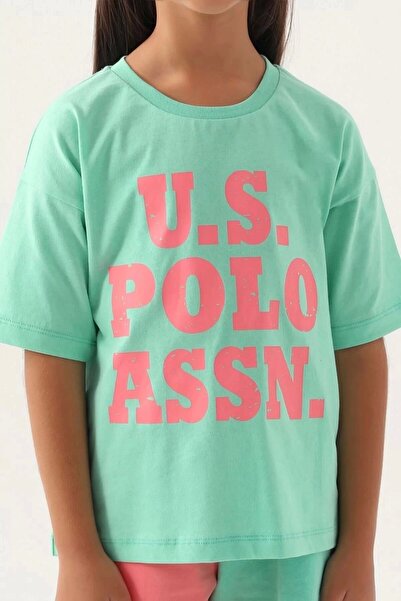 U.S. Polo Assn. US Polo Assn Licensed Bicolor Gránátalma rövidnadrág szett lányoknak