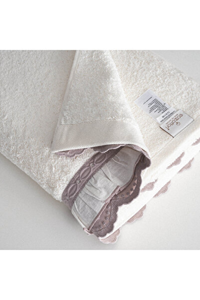 Ecocotton Alessa Банний рушник 100% органічна бавовна з мереживом, сірий, 80x150 см